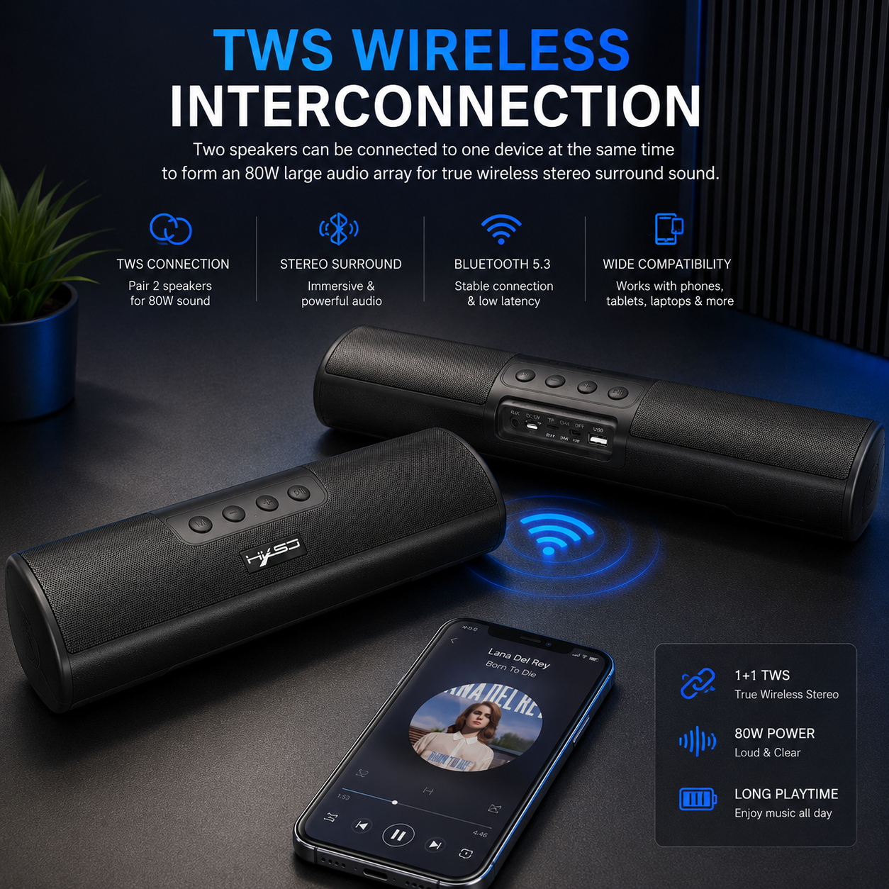 Home Bluetooth Extended Desktop Wall-mounted Wireless Speaker