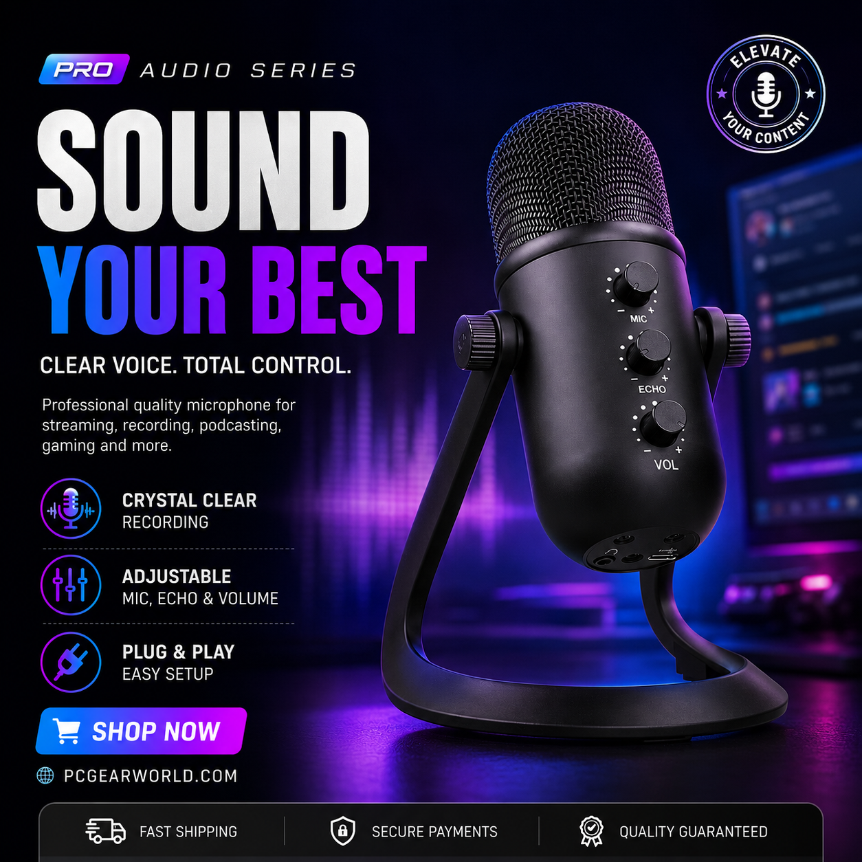 Computer Recording Dubbing Cable Microphone Live Broadcasting Equipment