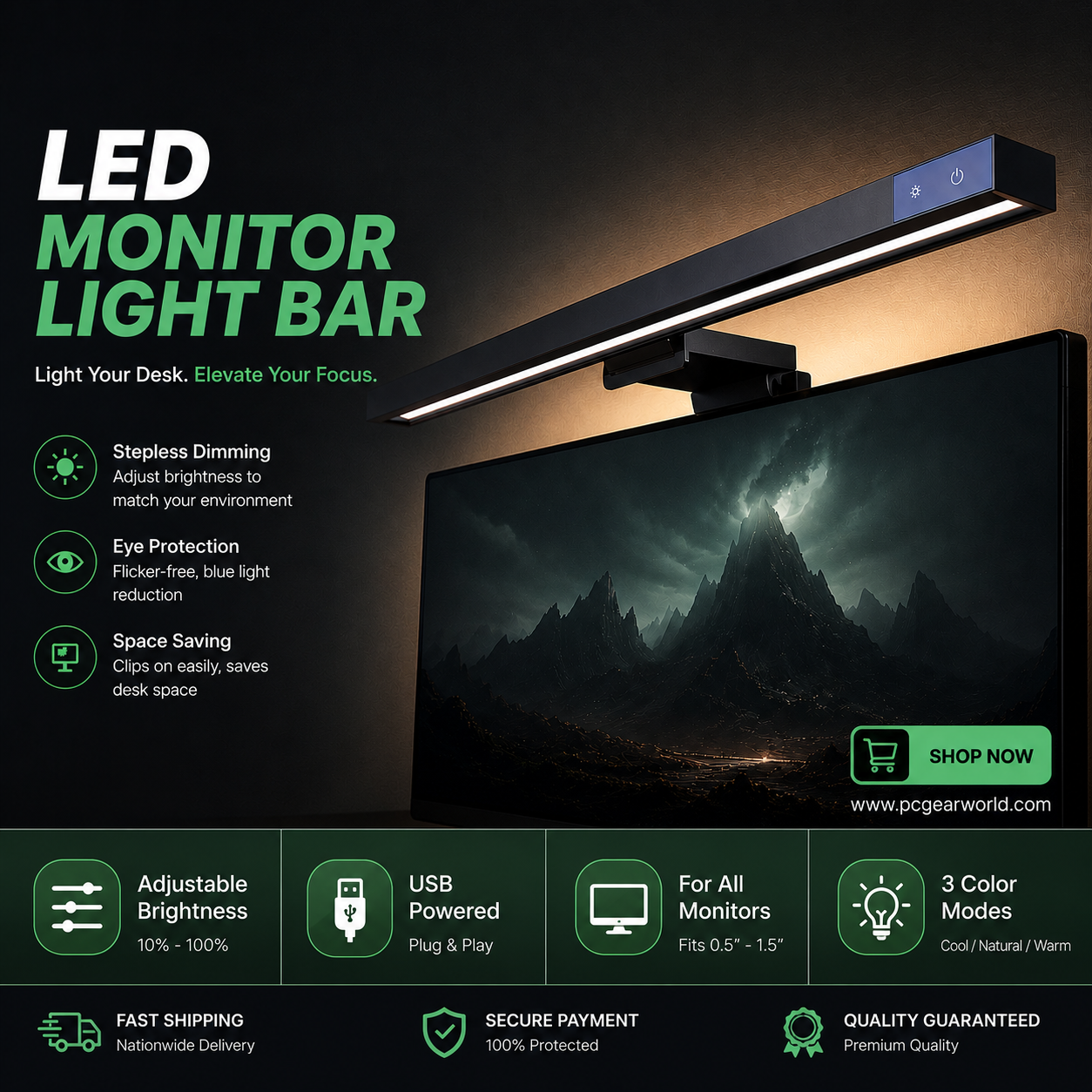 Monitor Hanging Light Zhirui Screen Light Bedroom Dormitory Desk